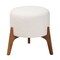 Baxton Studio Elkie Japandi Cream Boucle Fabric and Walnut Brown Finished Wood Ottoman Footstool 233-13322-ZORO - alternate 4